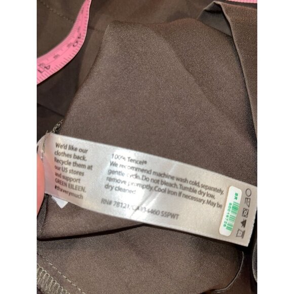 Eileen Fisher Green Tencel Relaxed Fit Button-Up Tunic Midi Dress Women's Size S - Picture 8 of 9